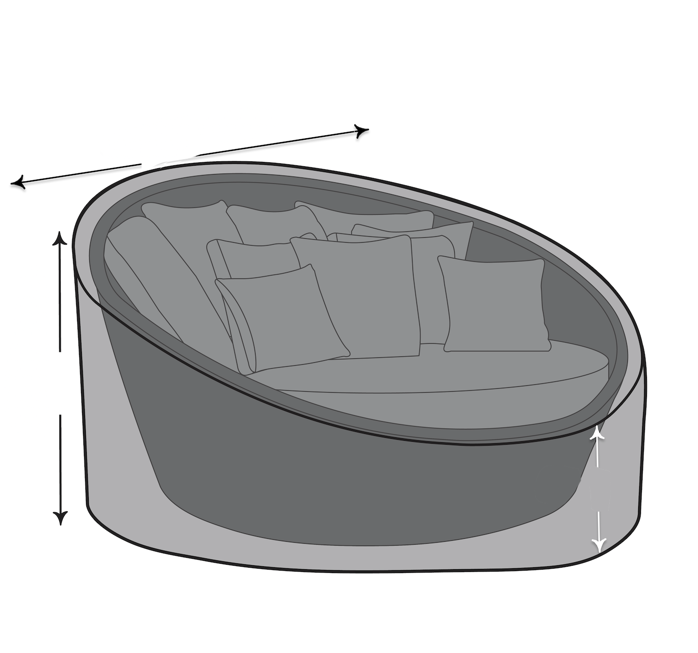 Custom Round Outdoor Daybed Cover