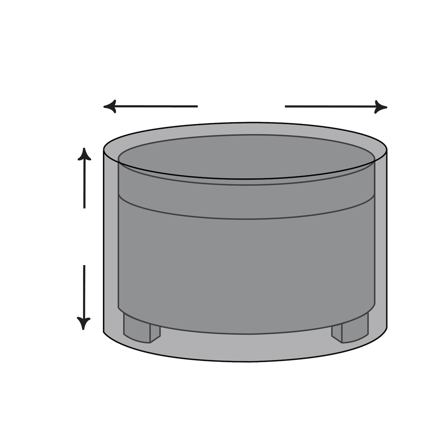 Custom Round Outdoor Ottoman Cover