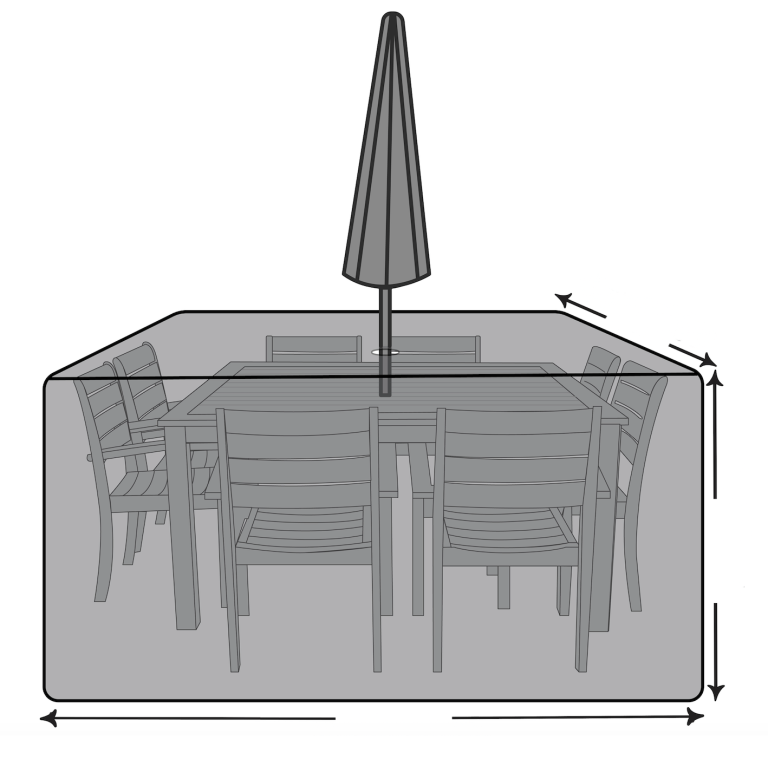 Custom Square Dining Set Cover with Umbrella