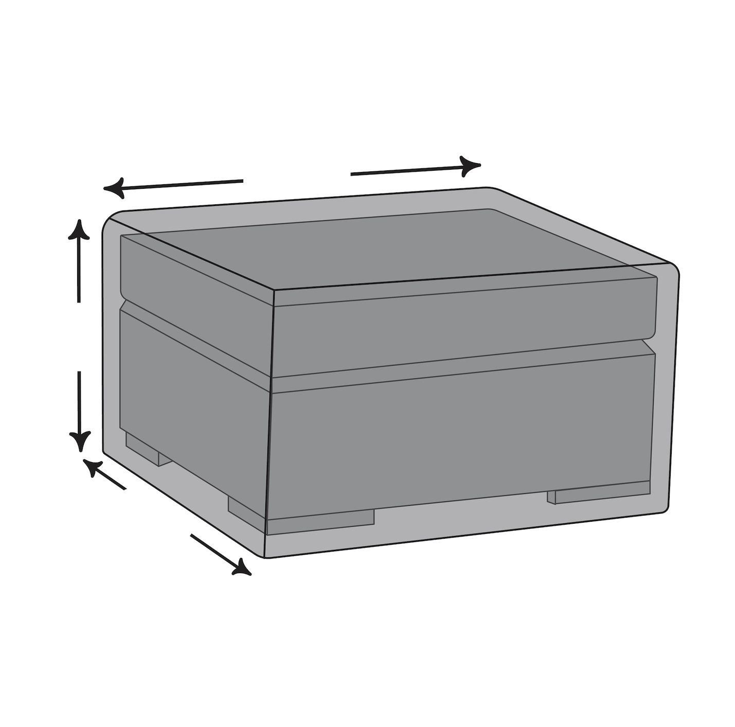 Custom Square Outdoor Ottoman Cover