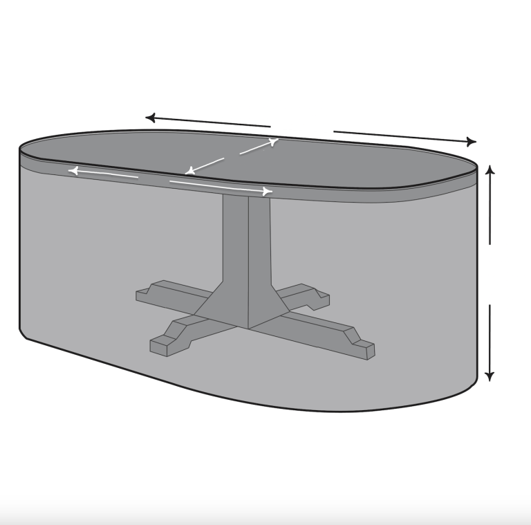 Custom Outdoor Oval Dining Table Cover