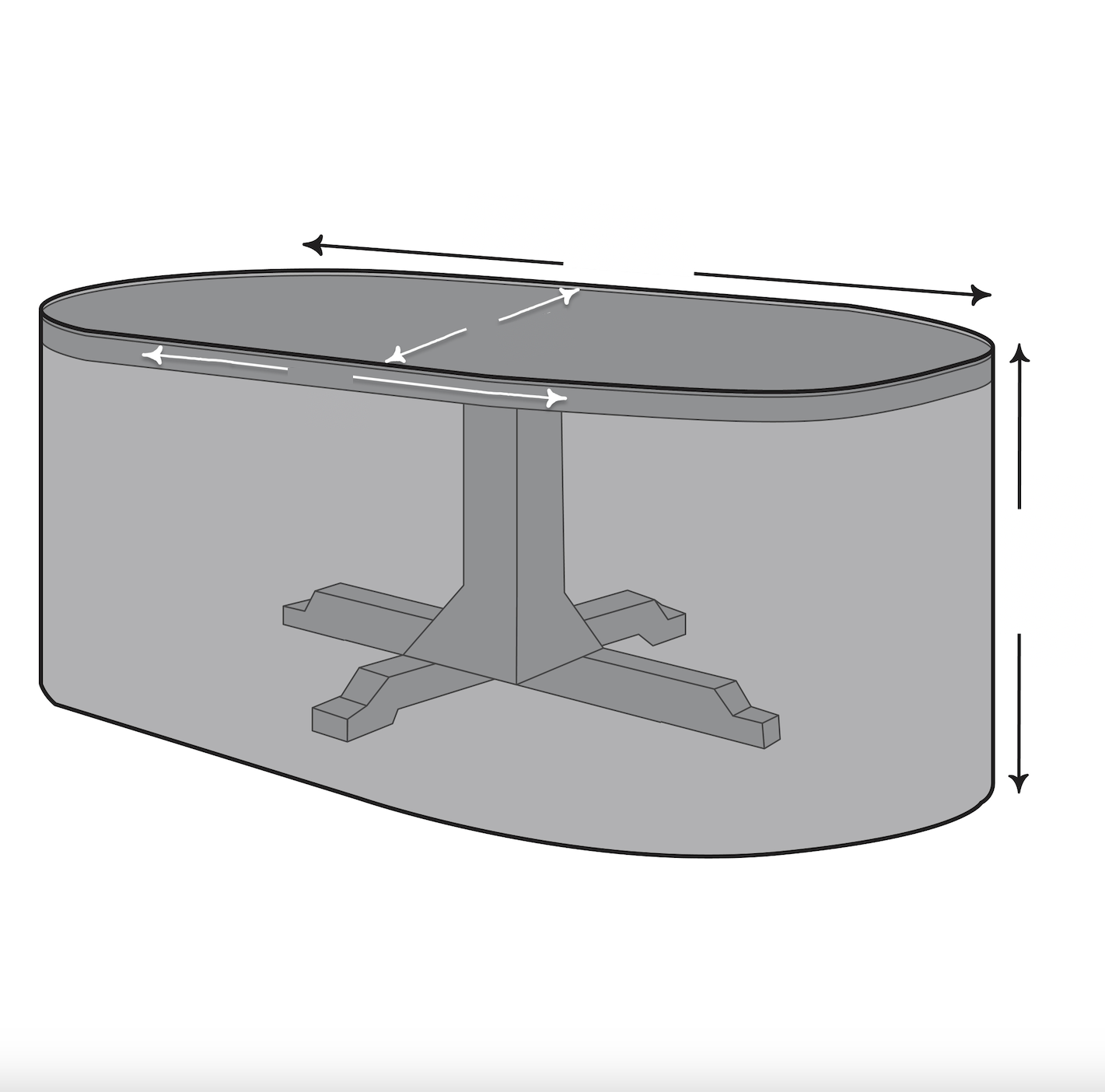 Custom Outdoor Oval Dining Table Cover