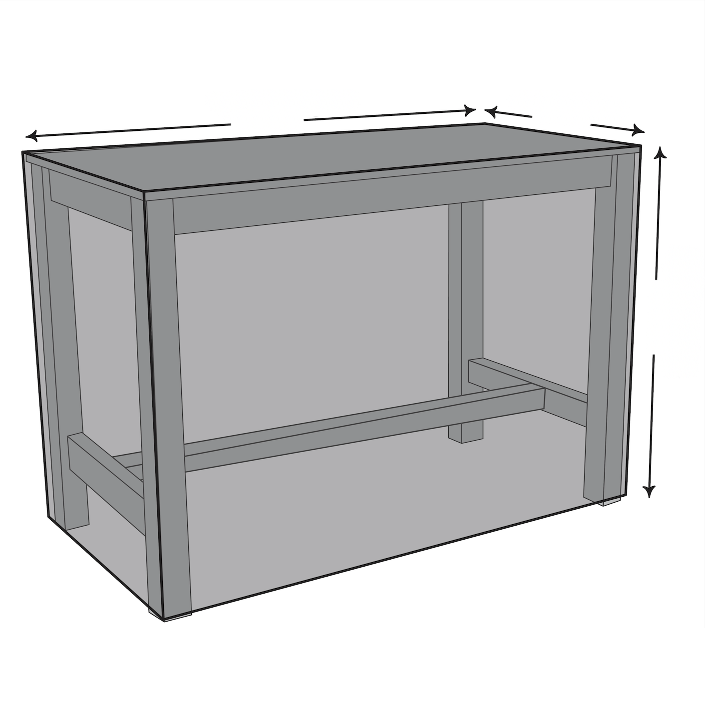 Custom Rectangular Bar Table Cover