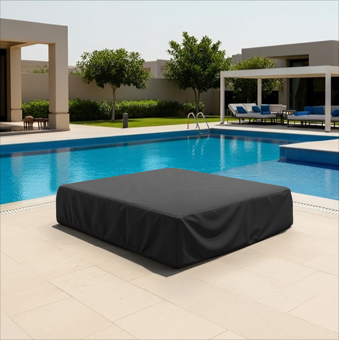 Black Double Sun Lounger Cover