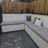 Kalahari Taupe Bench Cushion Cover with Matching Piping