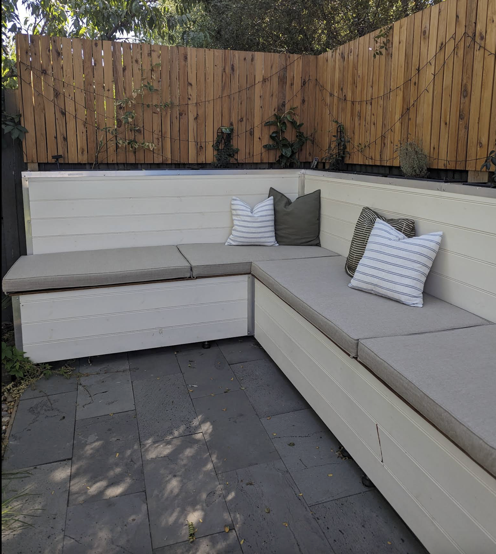 Kalahari Taupe Bench Cushion Cover with Matching Piping