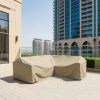 Beige L-Shape Outdoor Sofa Cover