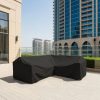 Black L-Shape Outdoor Sofa Cover