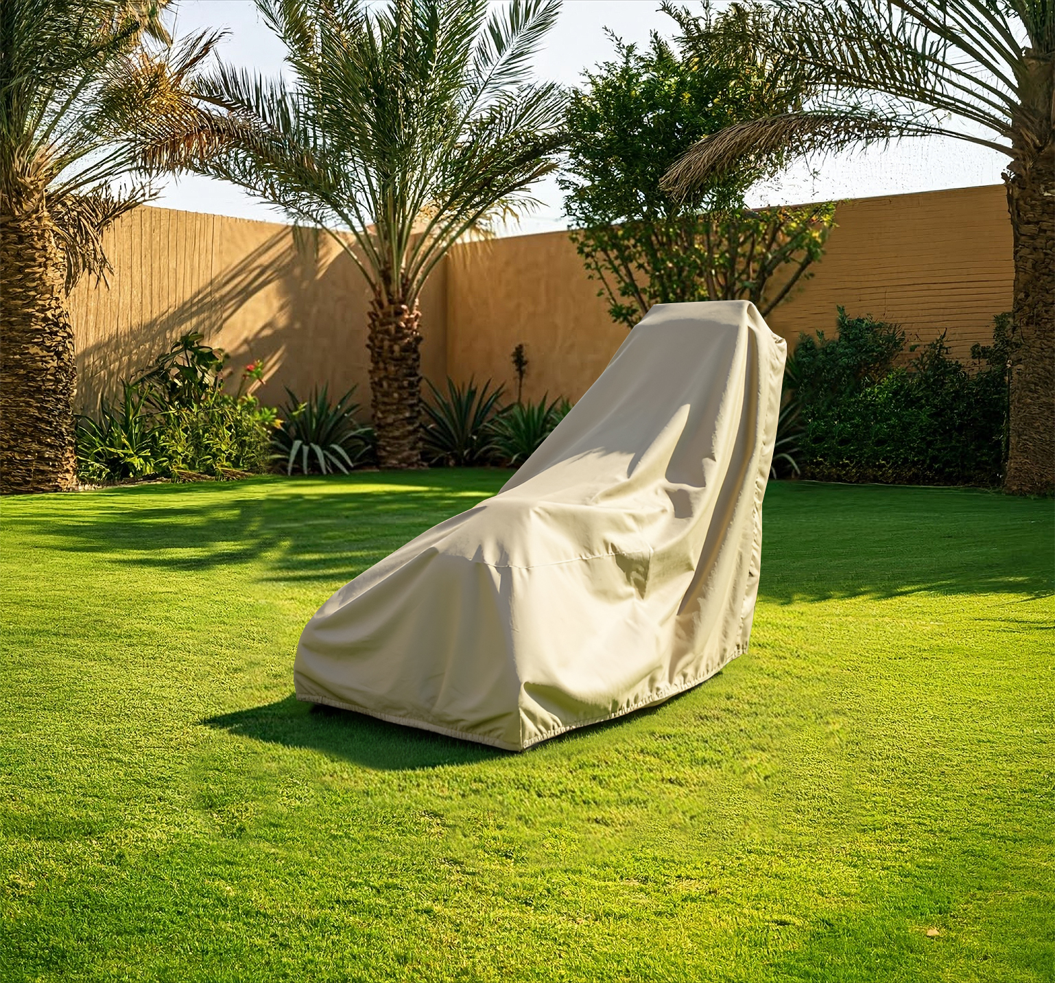Beige Lawn Mower Cover