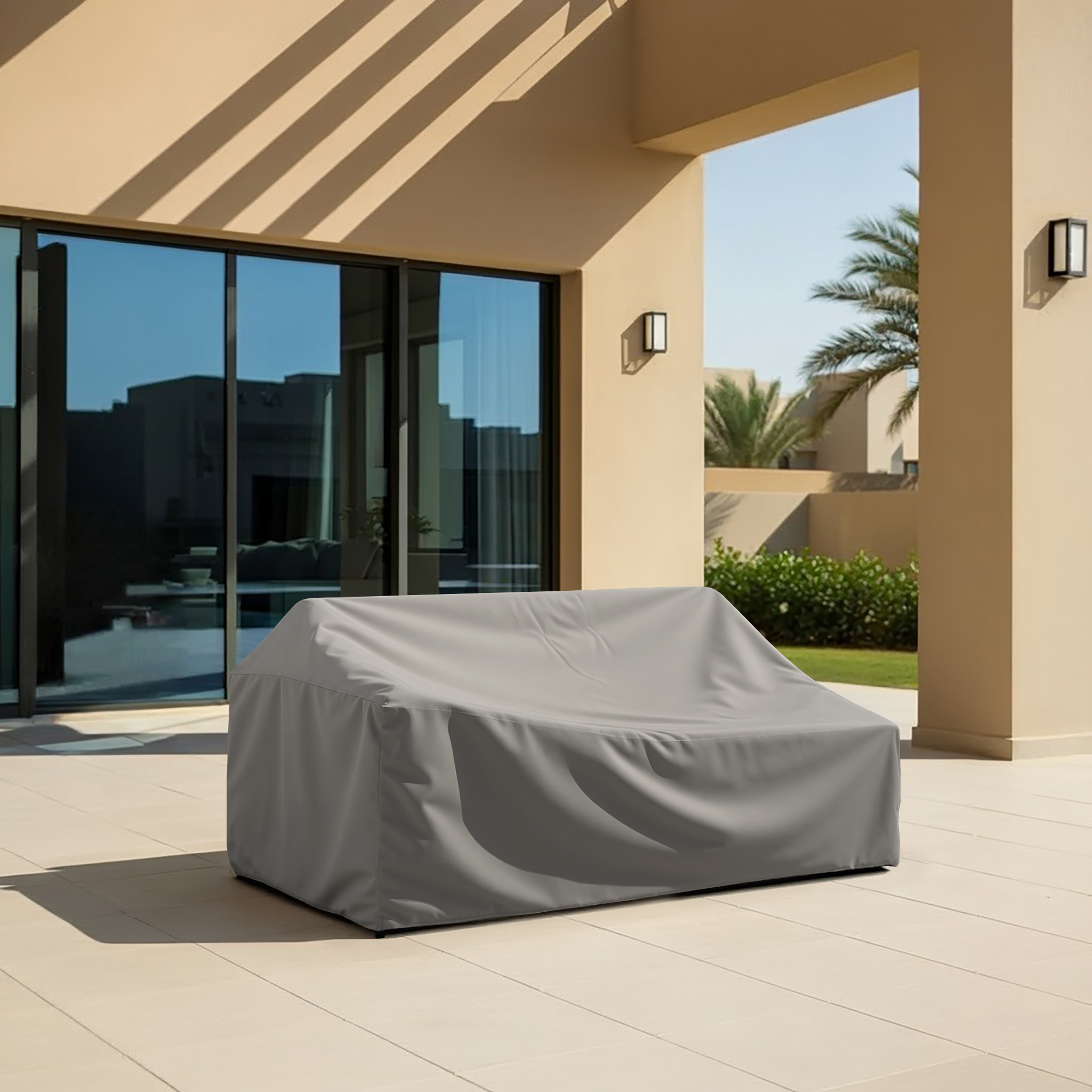 Grey Left-Arm Outdoor Sofa Cover