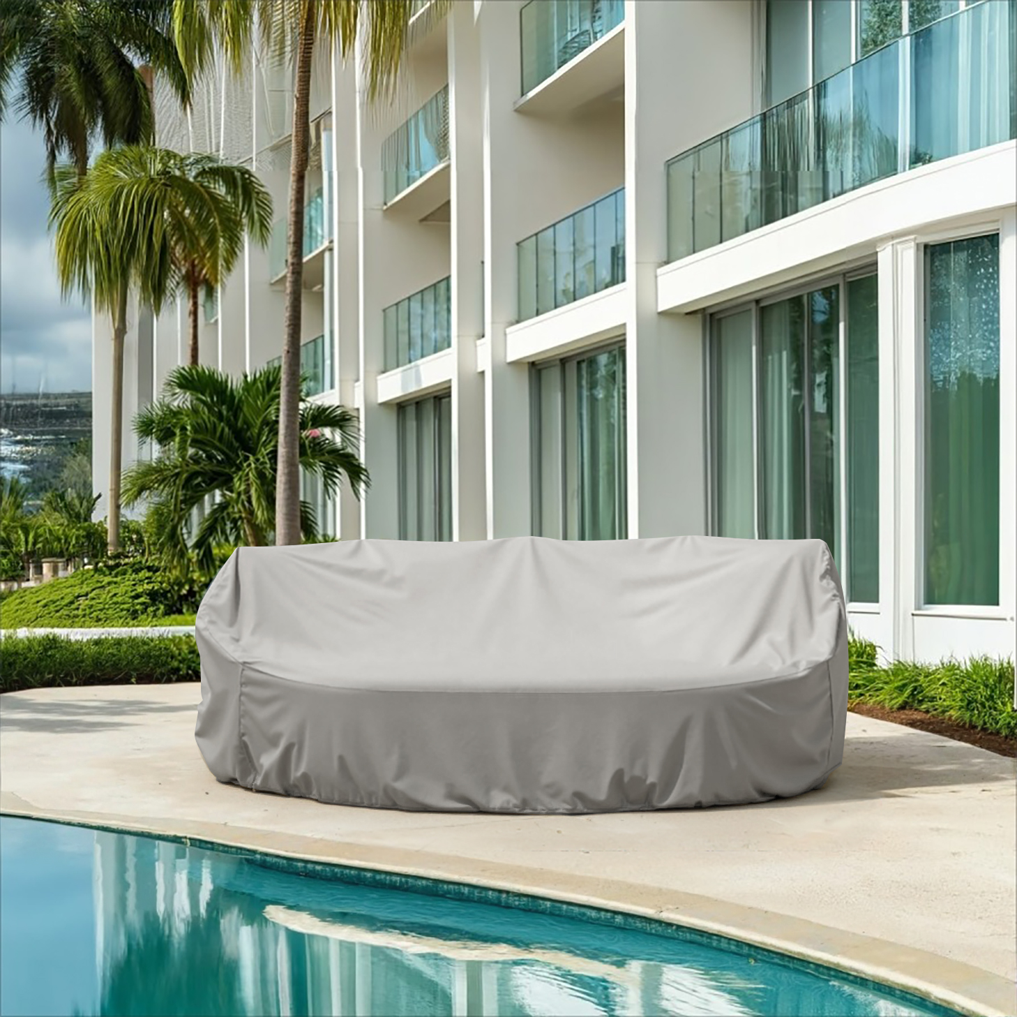 Grey Oval Daybed Cover
