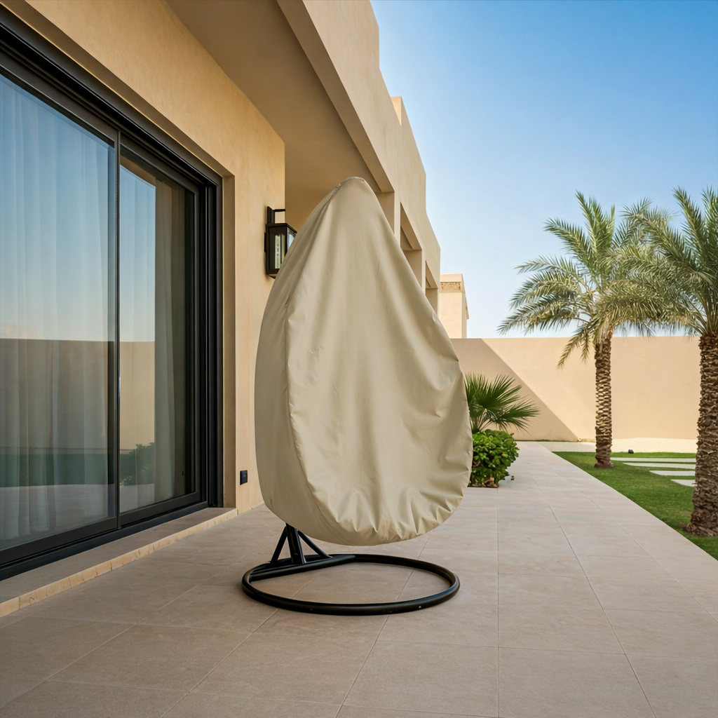Beige Outdoor Egg Chair Cover