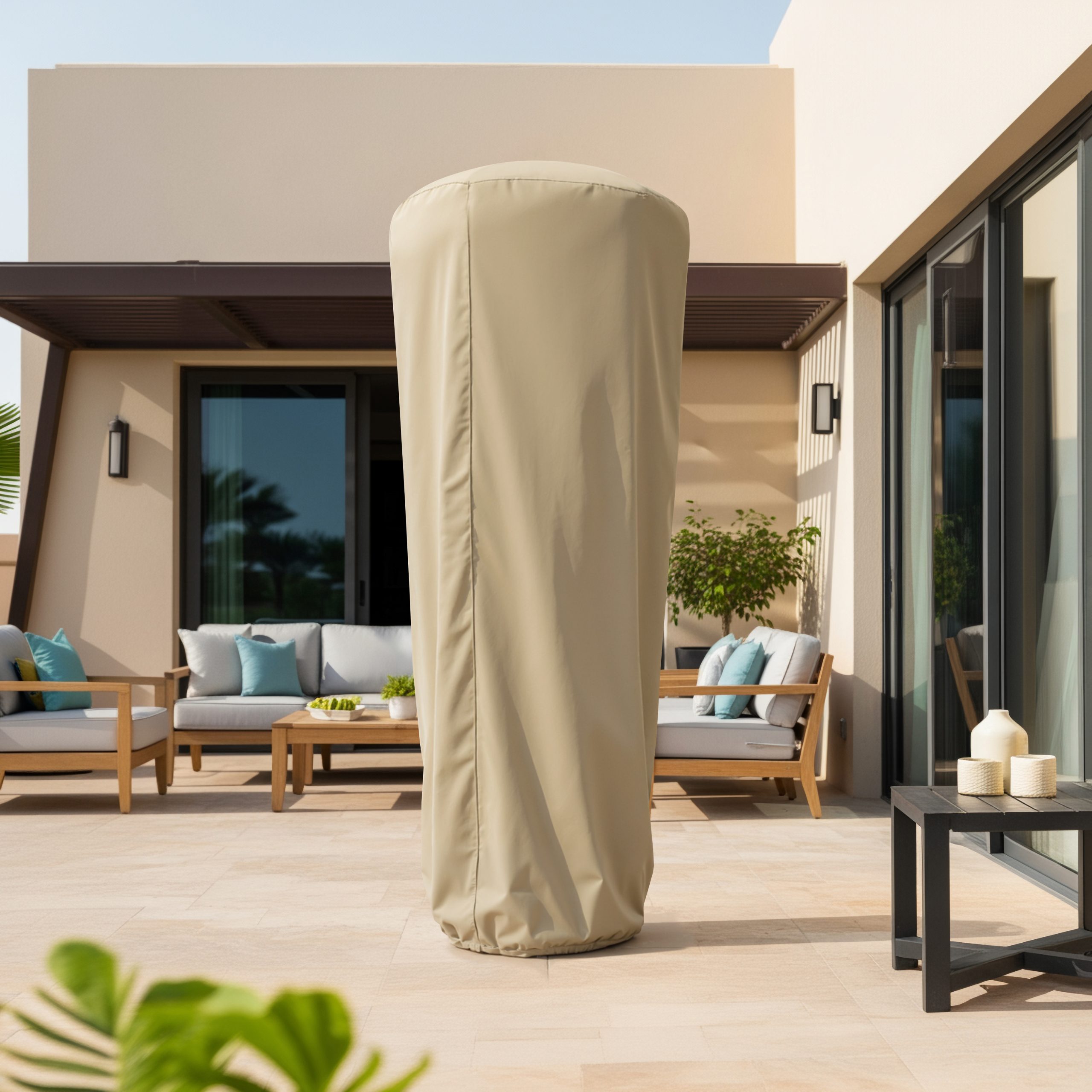 Beige Outdoor Heater Cover