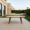 Beige Oval Dining Table Top Cover