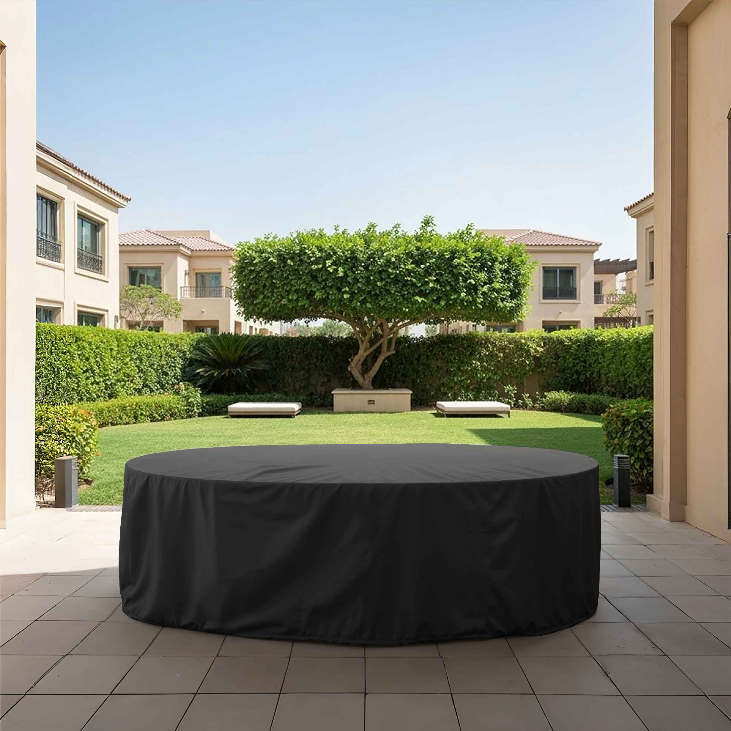 Black Oval Dining Table Cover
