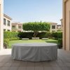 Grey Outdoor Oval Dining Table Cover