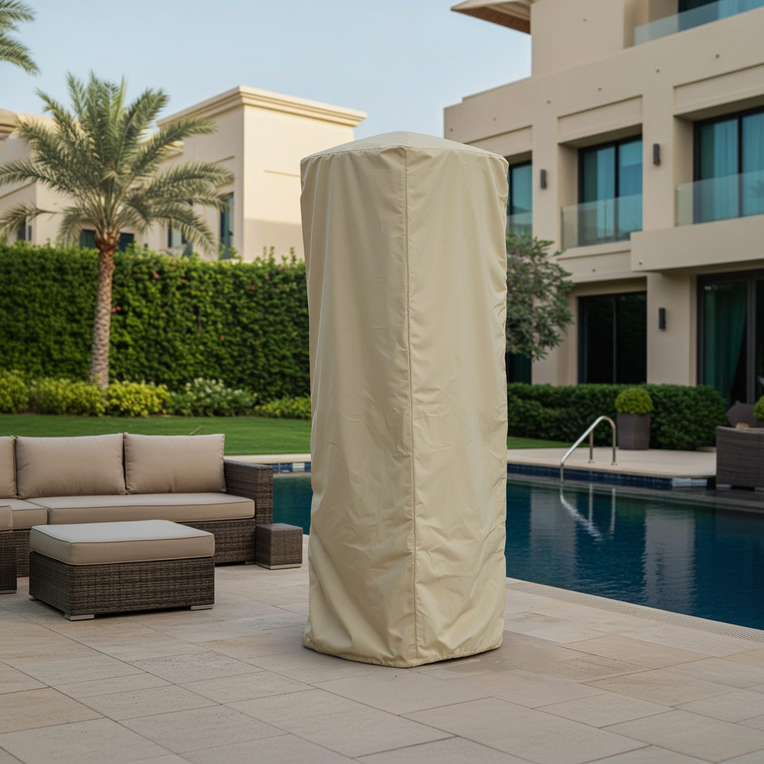 Beige Pyramid Gas Patio Heater Cover