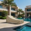 Raised Back Sun Lounger Beige Cover
