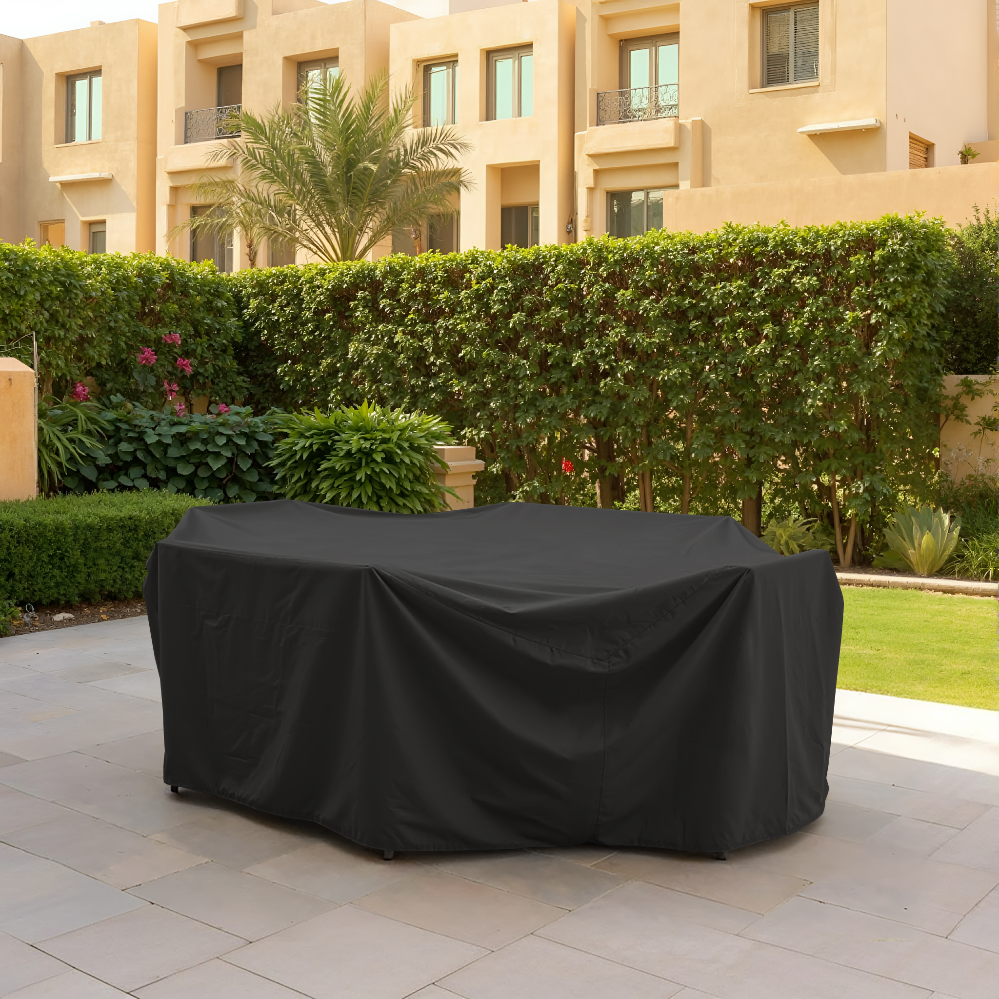 Black Rectangular Dining Set Cover