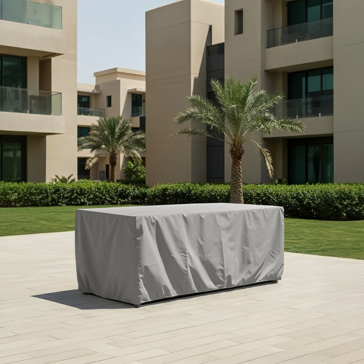 Grey Rectangular Dining Table Cover