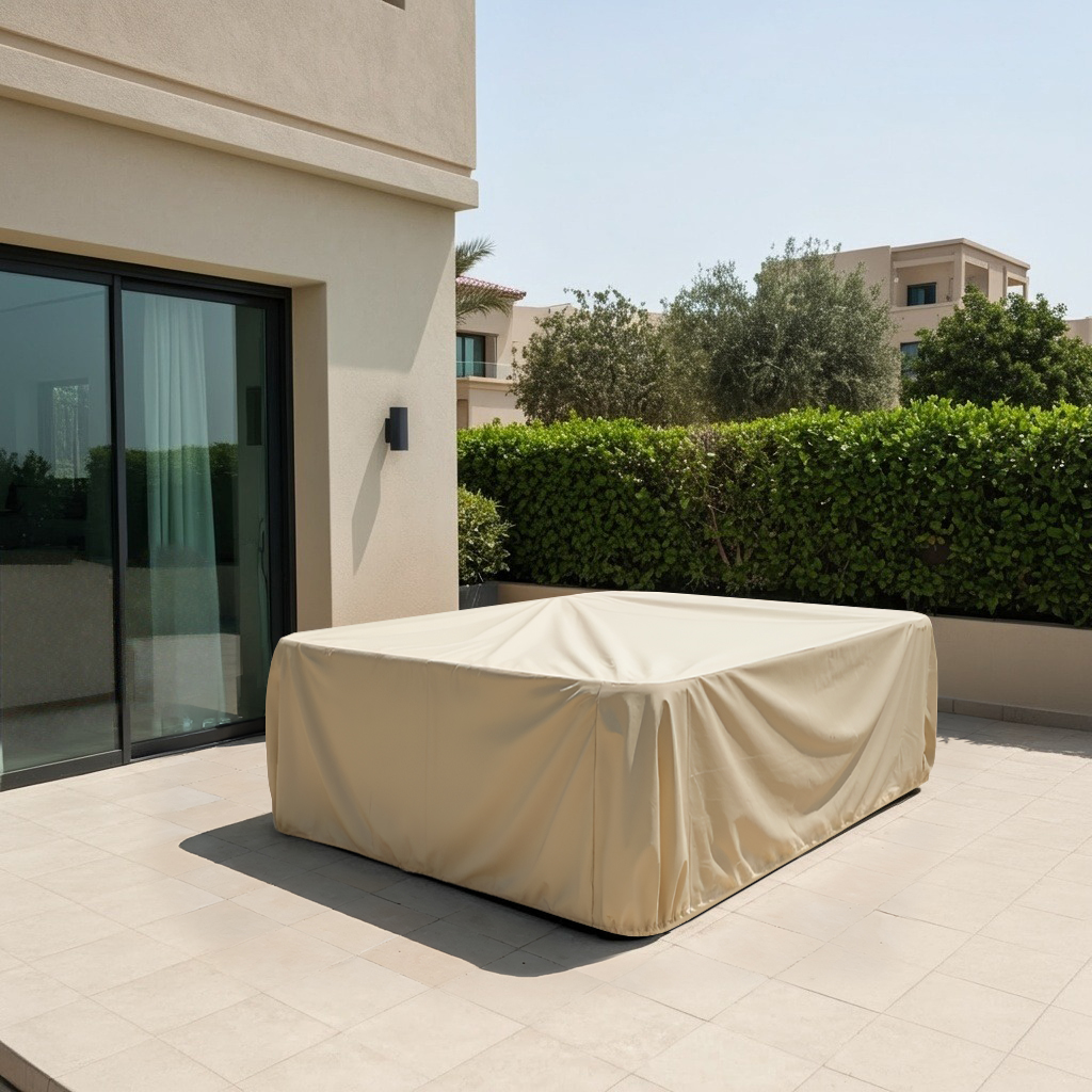Beige Rectangular Spa & Jacuzzi Cover