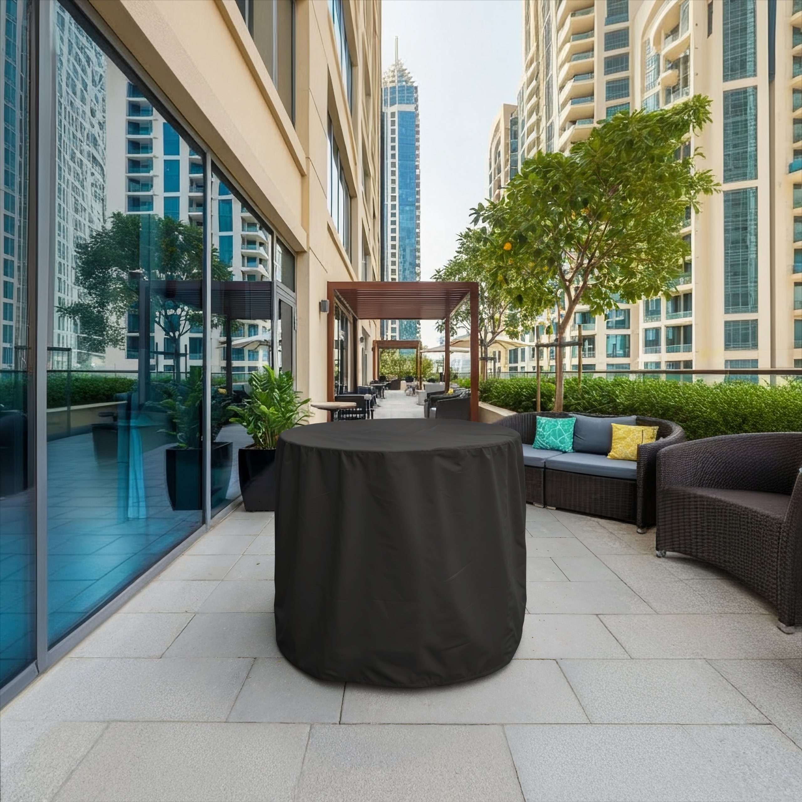 Black Round Bar Table Cover