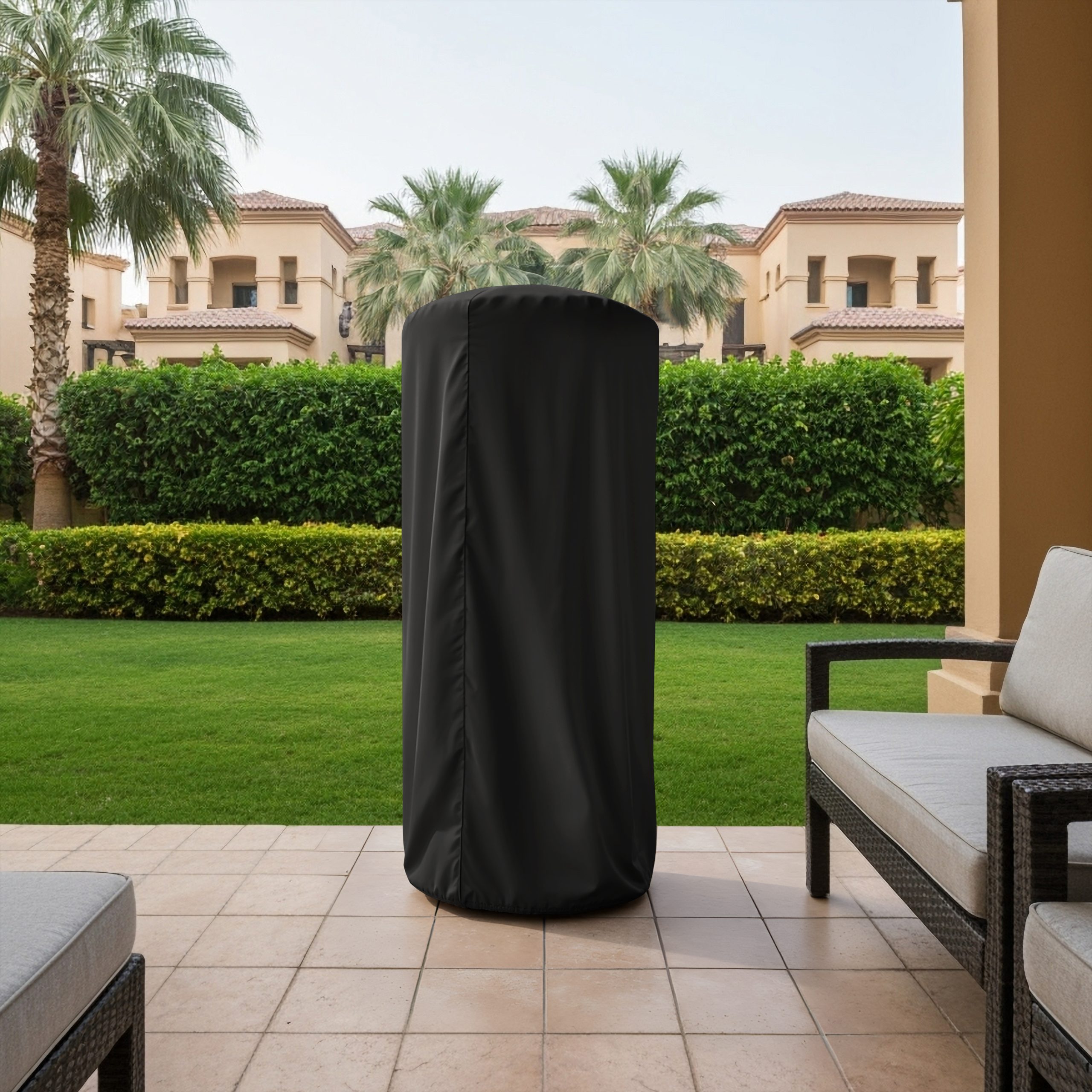 Black Round Outdoor Heater Cover
