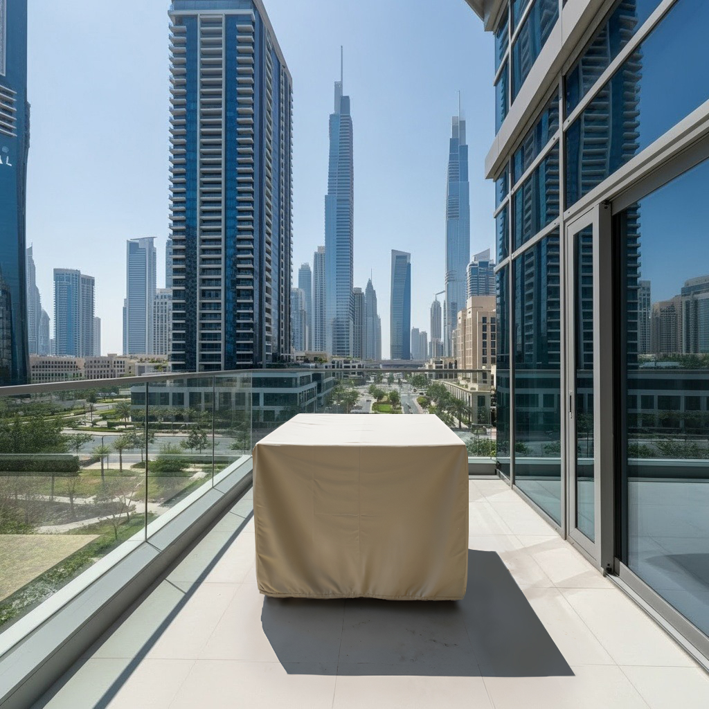 Beige Square Bar Table Cover