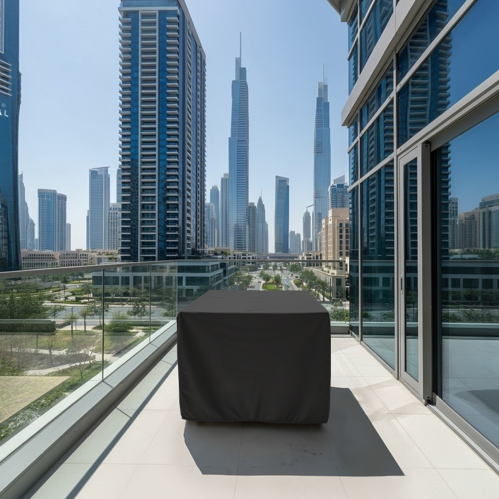 Black Square Bar Table Cover
