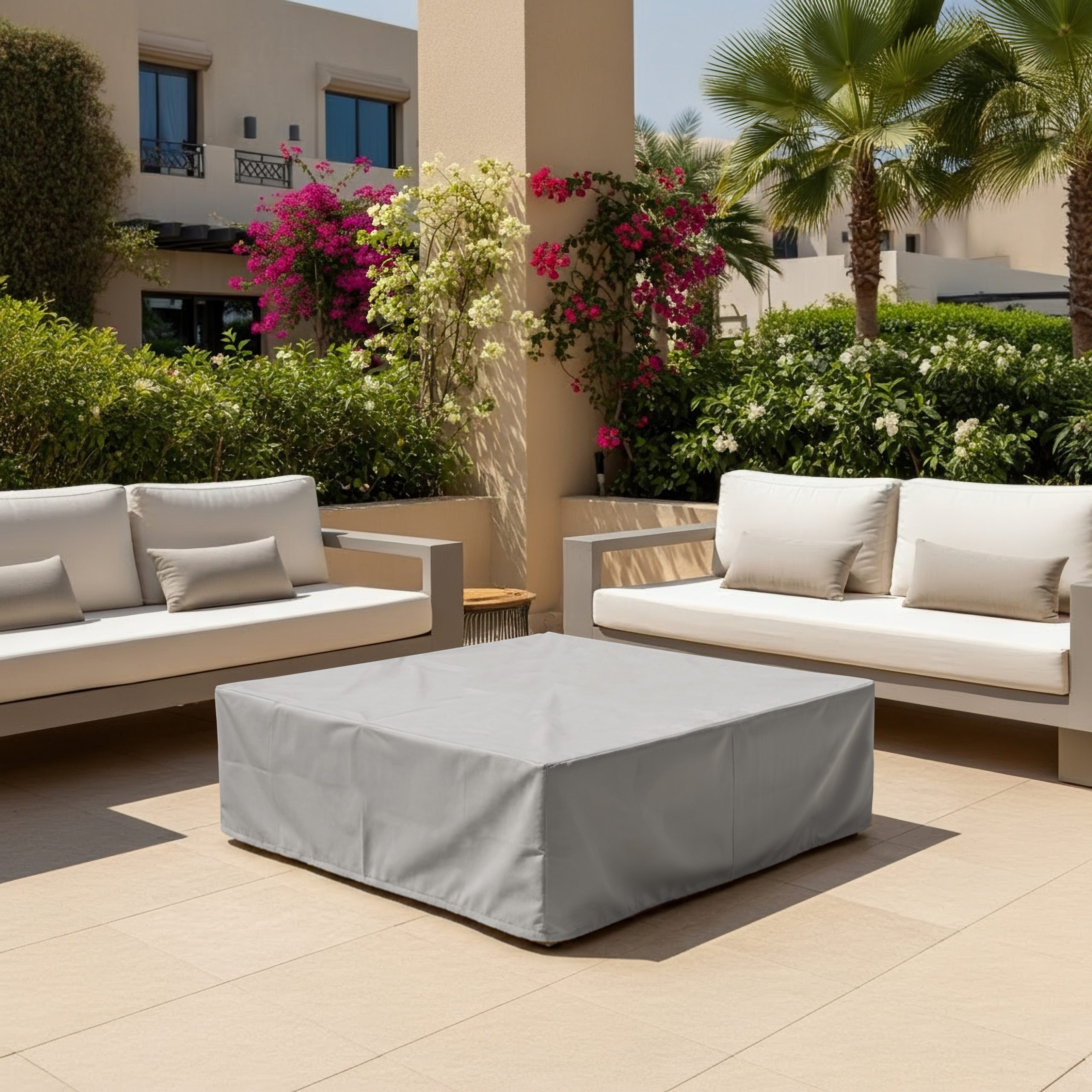 Grey Square Coffee Table Cover