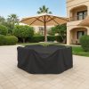 Black Square Dining Set Cover with Umbrella