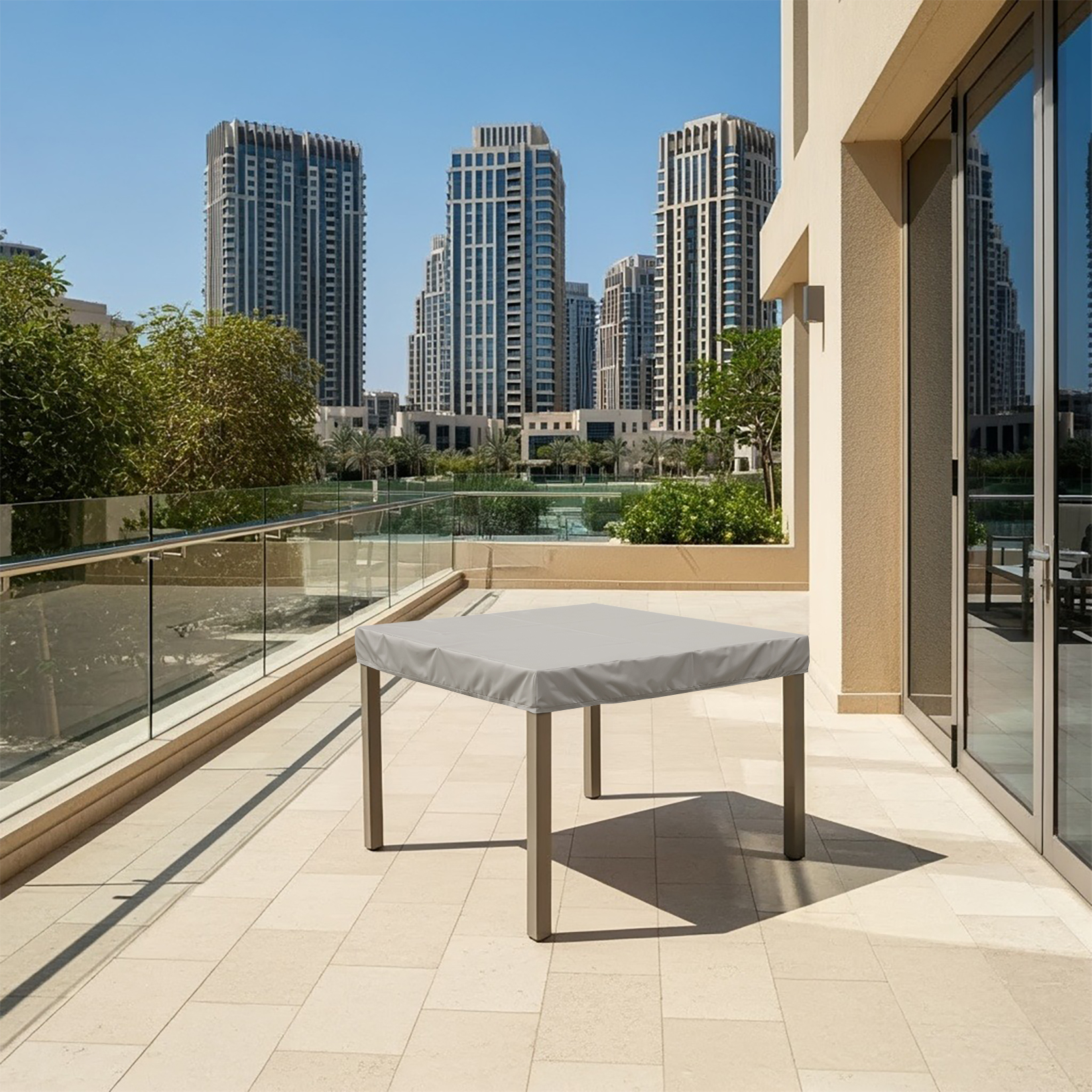 Grey Premium Square Table Top Cover