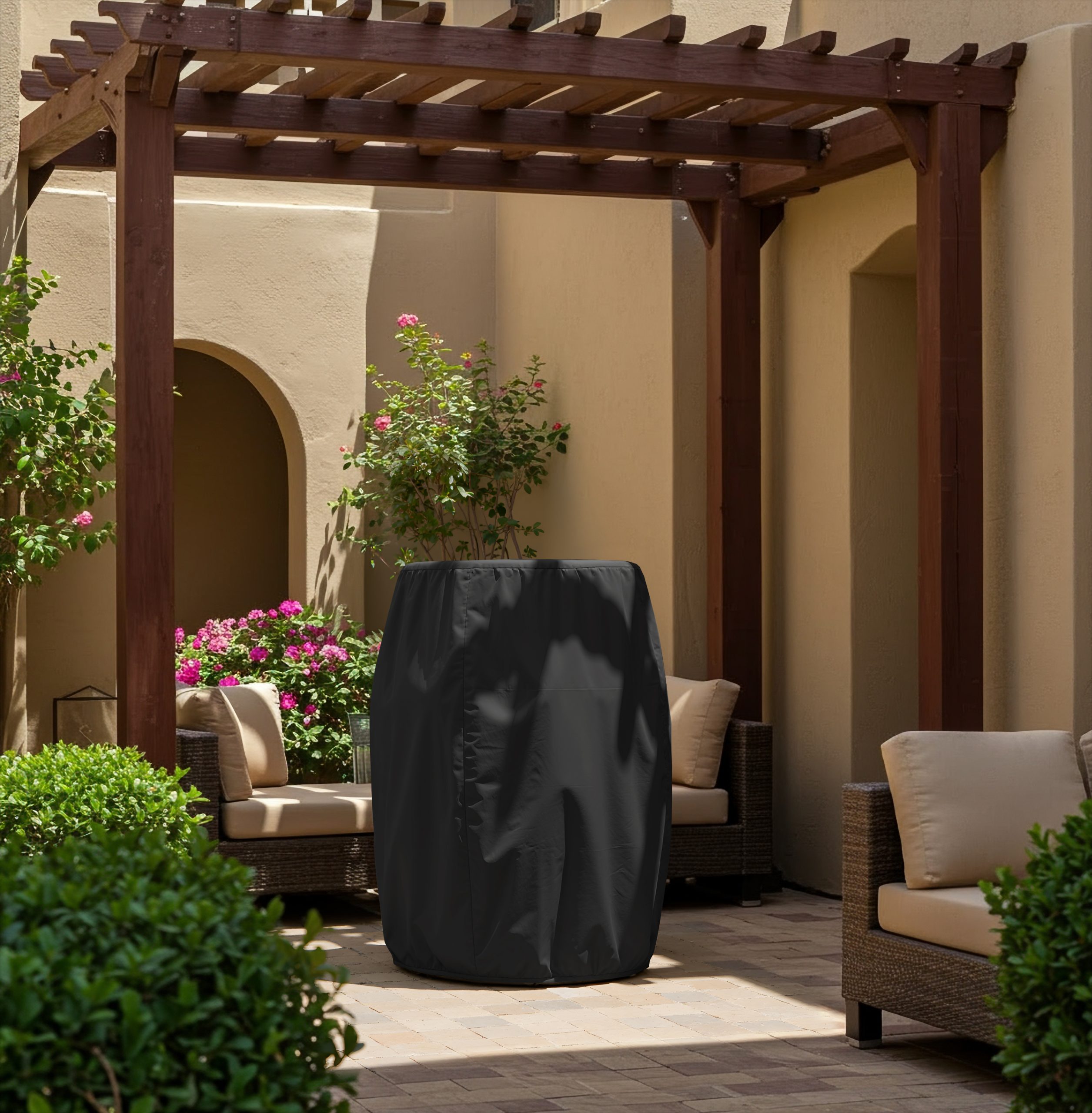 Black Outdoor Barrel Cover