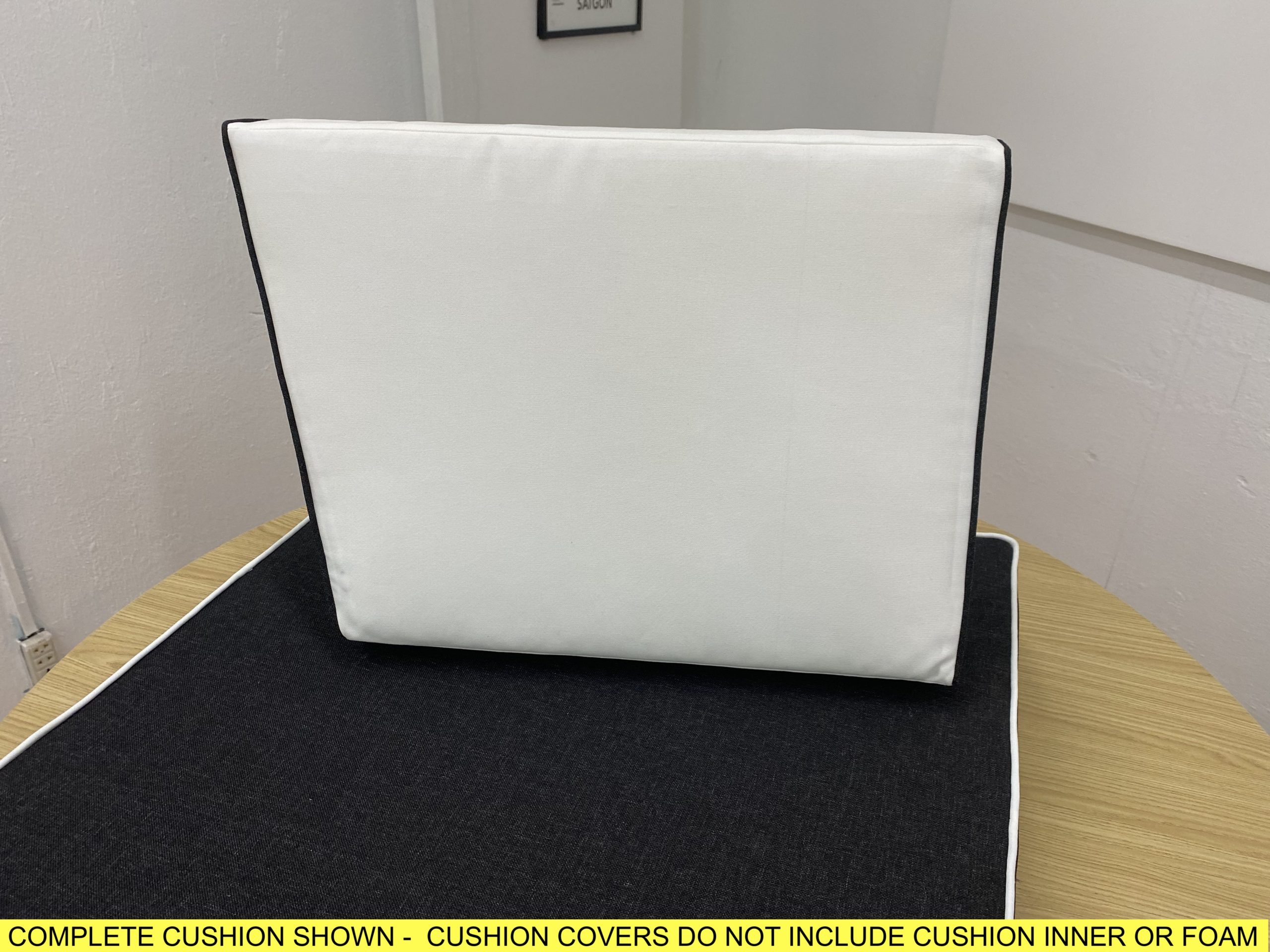 English White Angled Wedge Back Cushion Cover
