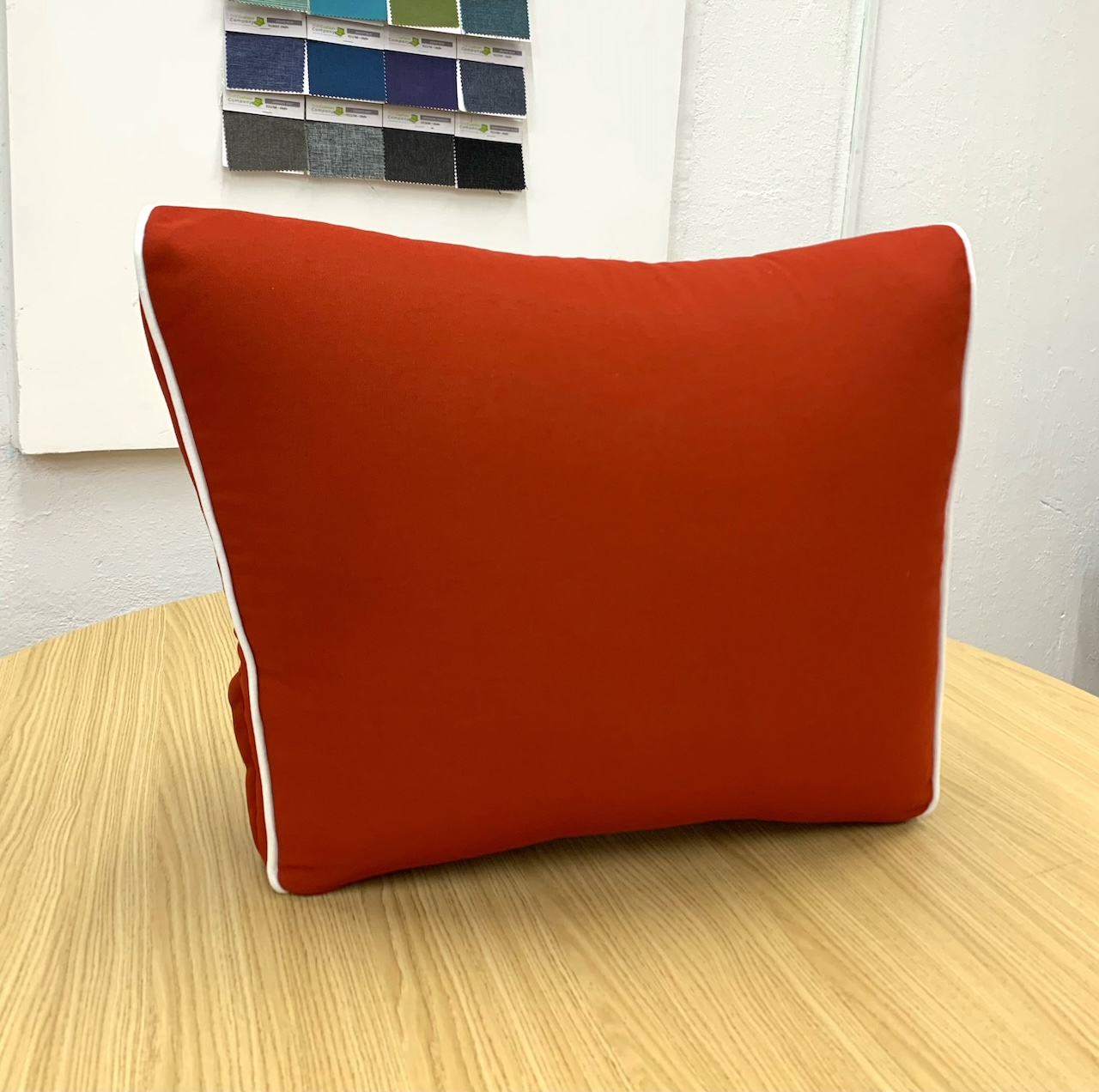 Red Custom Angled Lounge Back Cushion Cover