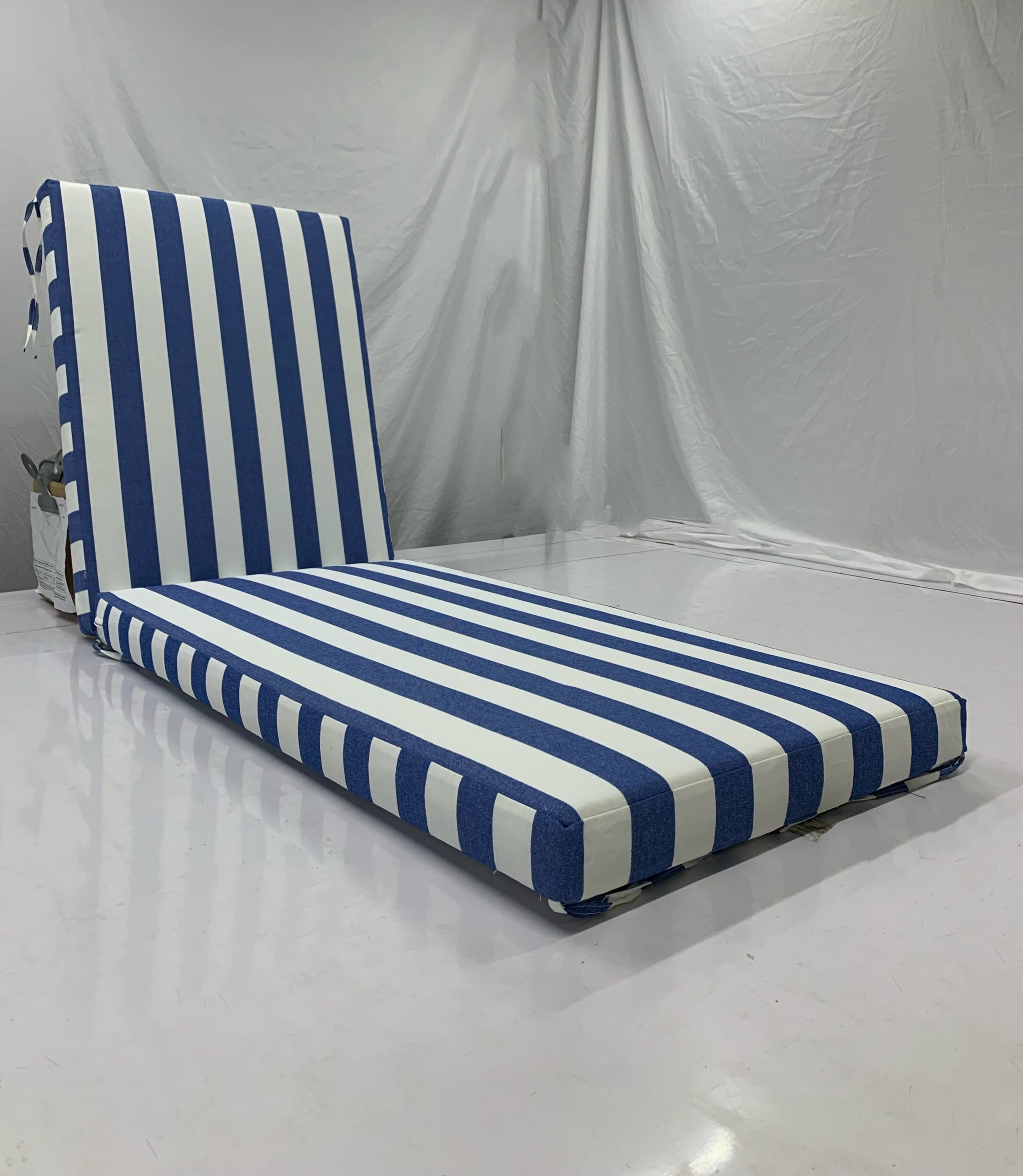 Coastal Blue Stripe Sun Lounge Cushion Cover