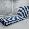 Coastal Blue Stripe Sun Lounge Cushion Cover - Matching Piping