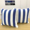 Coastal Blue Stripe Throw and Scatter Pillow Cover