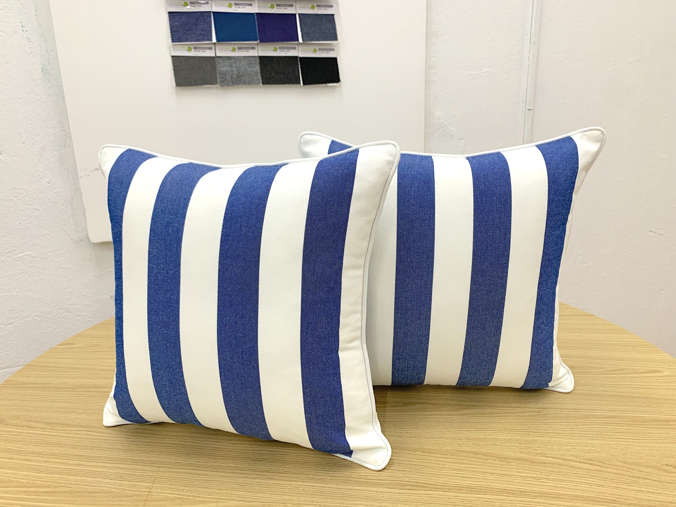 Coastal Blue Stripe Throw and Scatter Pillow Cover