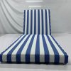 Coastal Blue Stripe Sun Lounge Cushion Cover with Matching Piping