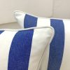 Coastal Blue Stripe with White Piping Pillow Cover