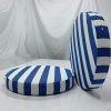 Round Coastal Blue Stripe Cushion Cover