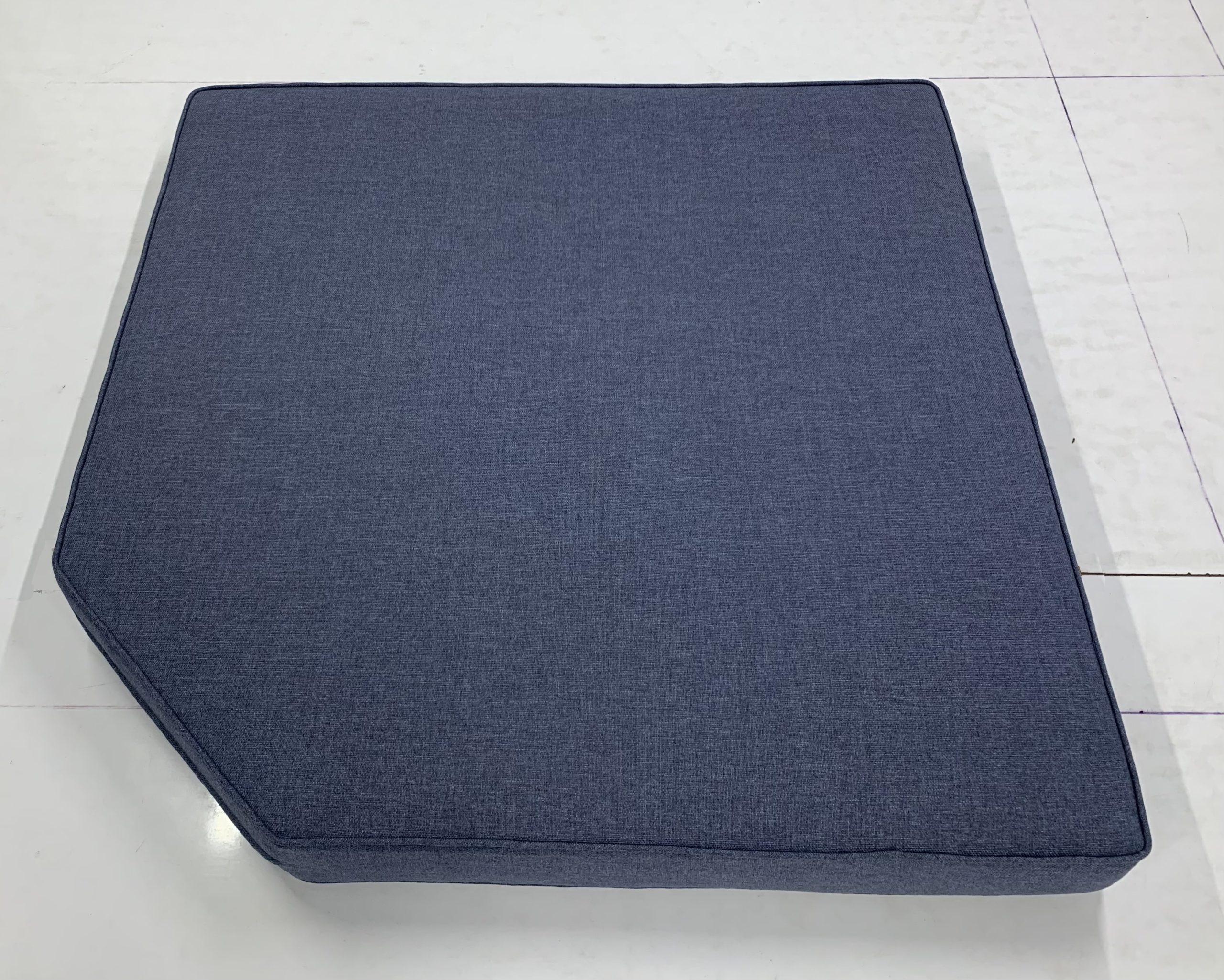 Iguazu Blue Custom Corner Seat Cushion Cover