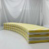 Curved Bench Yellow Lemon Stripe Cushion Cover