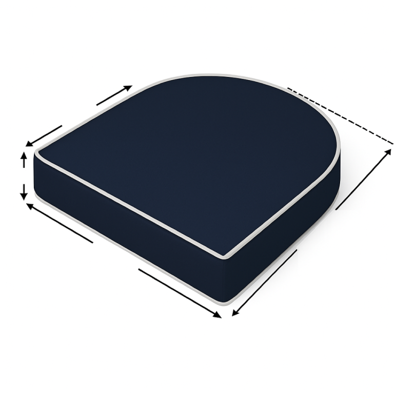 Custom Rounded Seat Cushion Cover