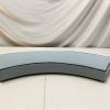 Maldives Blue Curved Cushion Cover With Demin Blue Piping