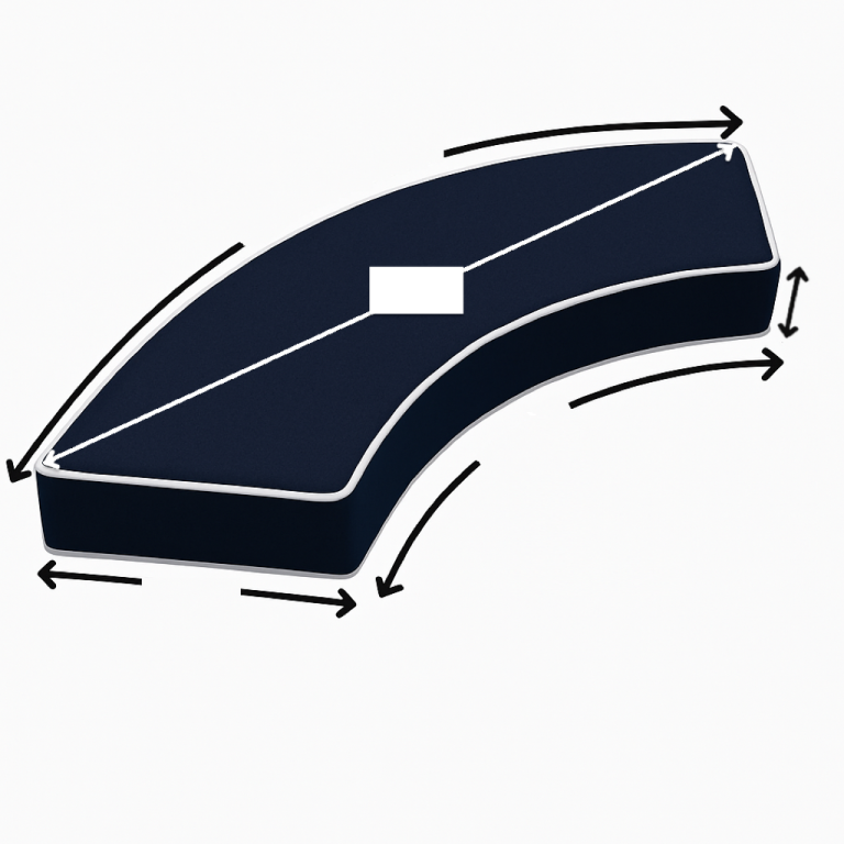 Custom Curved Bench Cushion Cover