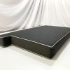 Designo Grey Notched Bench Cushion Cover - English White Piping