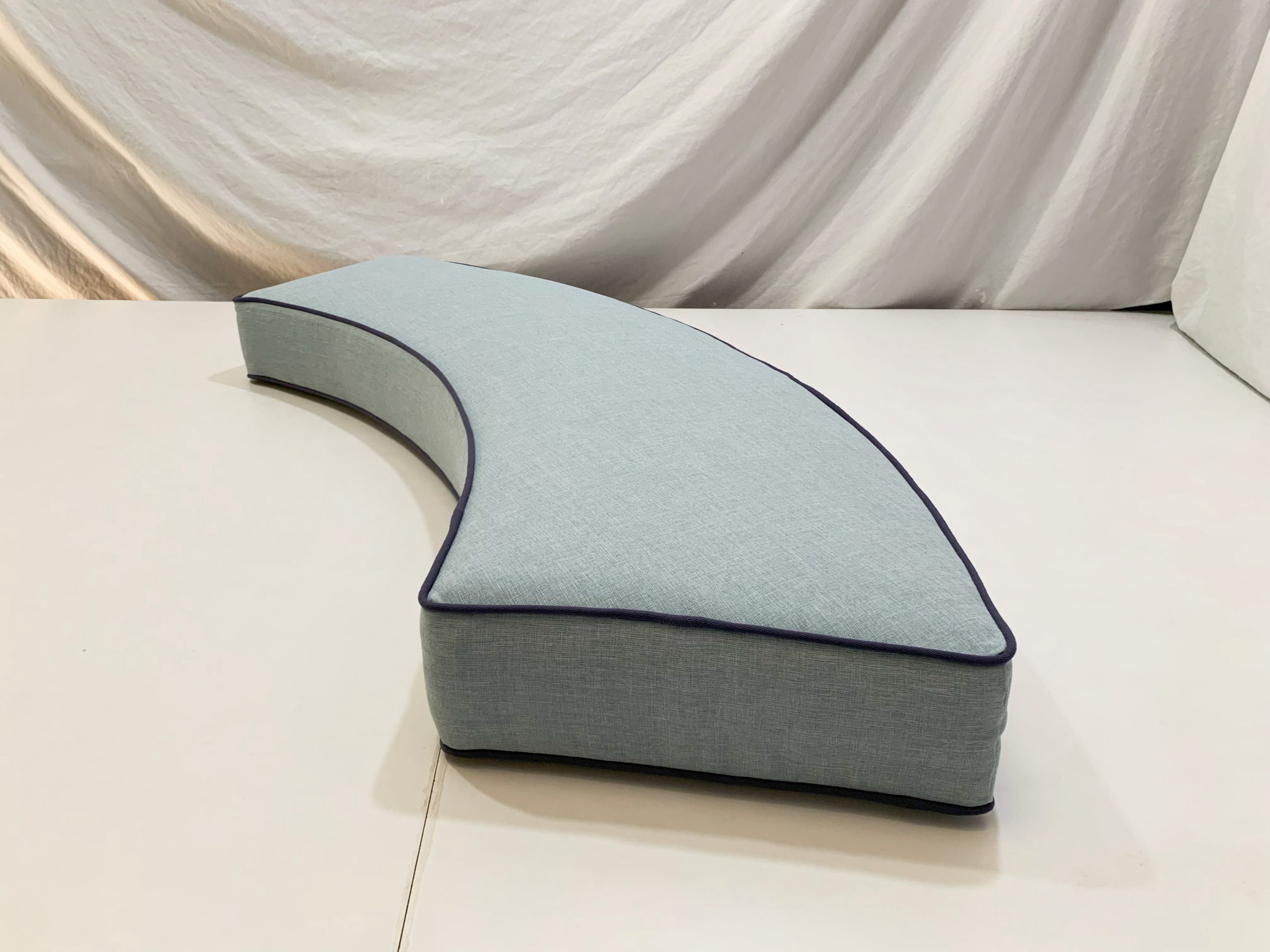 Maldives Blue With Demin Blue Piping Cushion Cover