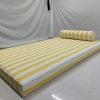 Lemon Yellow Stripe Daybed Cushion Cover With Bolster